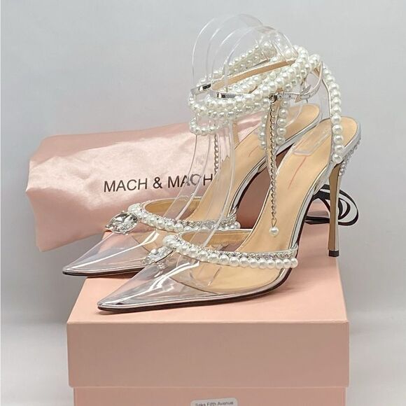 Mach & Mach Diamond Of Elizabeth PVC Embellished High-Heel Pumps size 40 - Picture 13 of 15